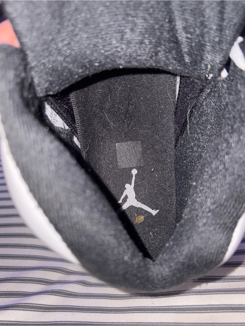 Jordan White and Black Retro High-Top Sneakers - Picture 6 of 6